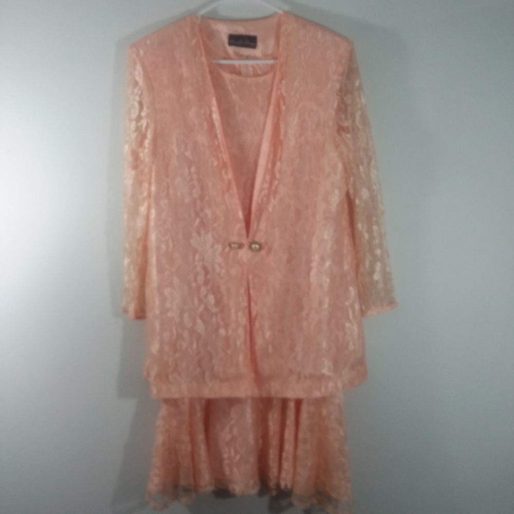 VINTAGE MOTHER OF THE BRIDE 2 PC DRESS, M,